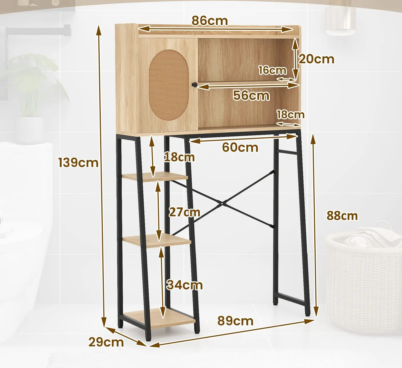 Dulap Costway JV11801NA (Natural/Black)