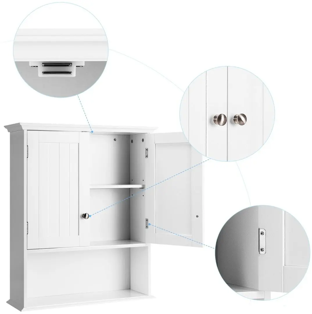 Шкаф навесной Costway HW66689WH (White) - 5