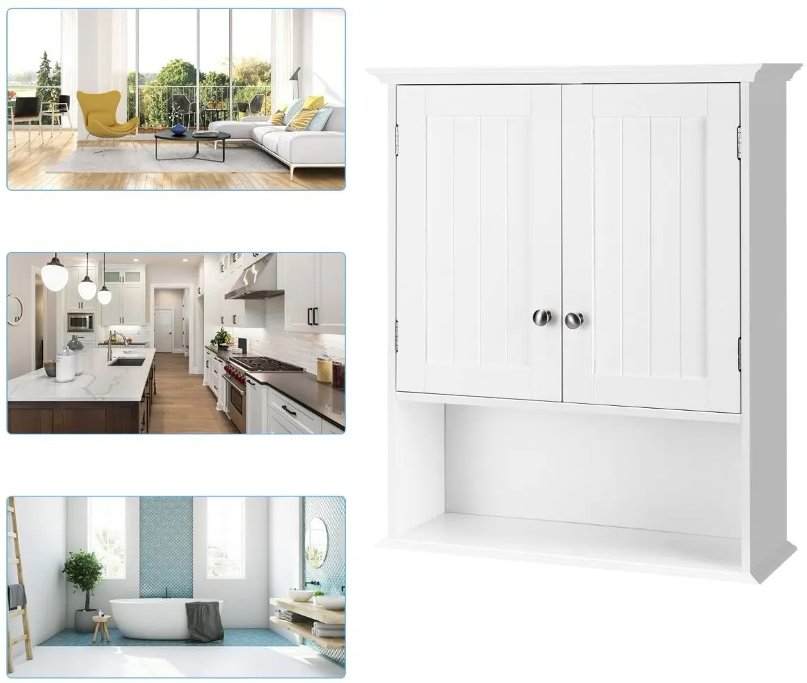 Шкаф навесной Costway HW66689WH (White) - 6