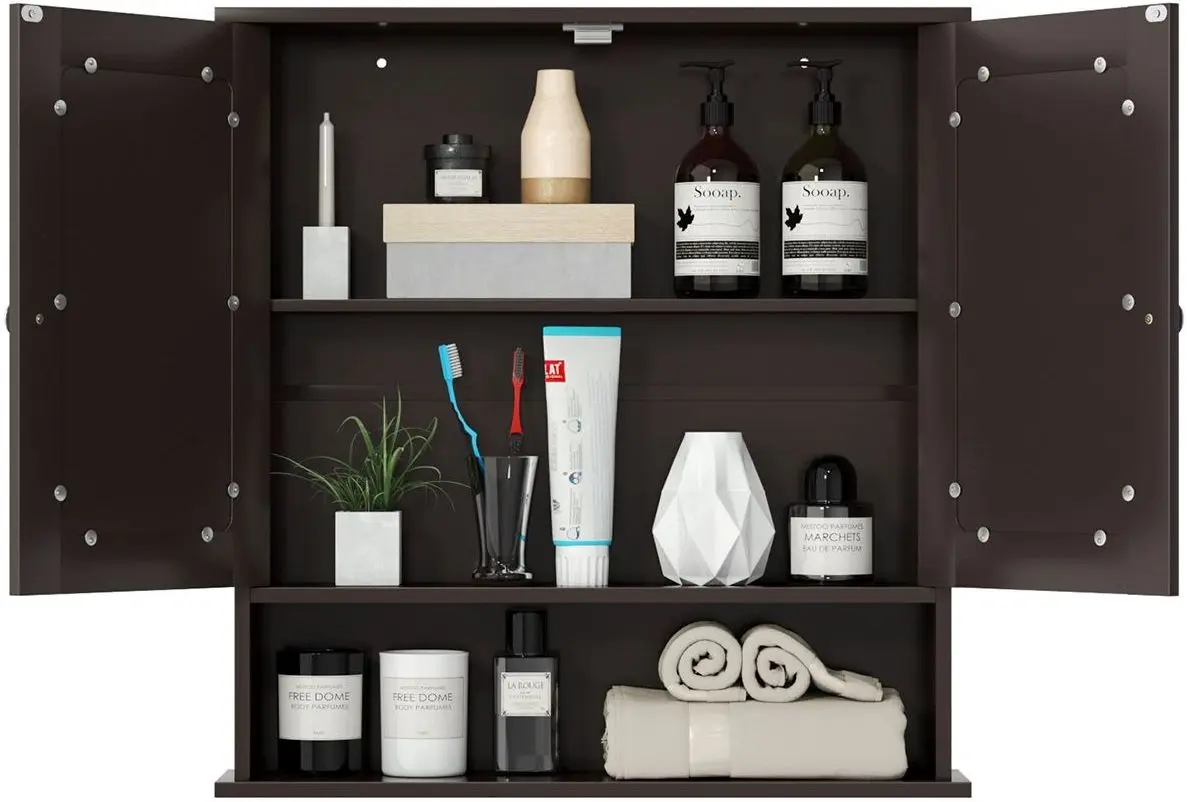 Dulap cu oglinda Costway BA7396BN (Brown) - 3