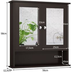 Dulap cu oglinda Costway BA7396BN (Brown) Thumb