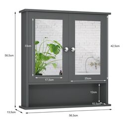 Dulap cu oglinda Costway BA7910GR (Grey) Thumb