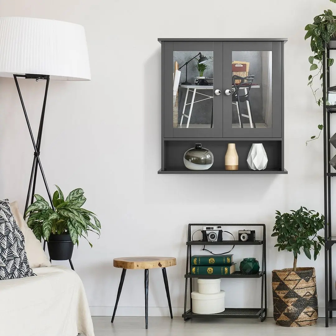 Dulap cu oglinda Costway BA7910GR (Grey)