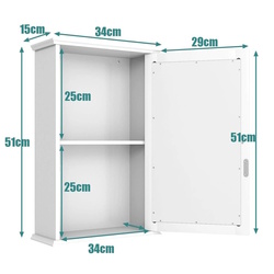 Dulap cu oglinda Costway BA8033WH (White) Thumb