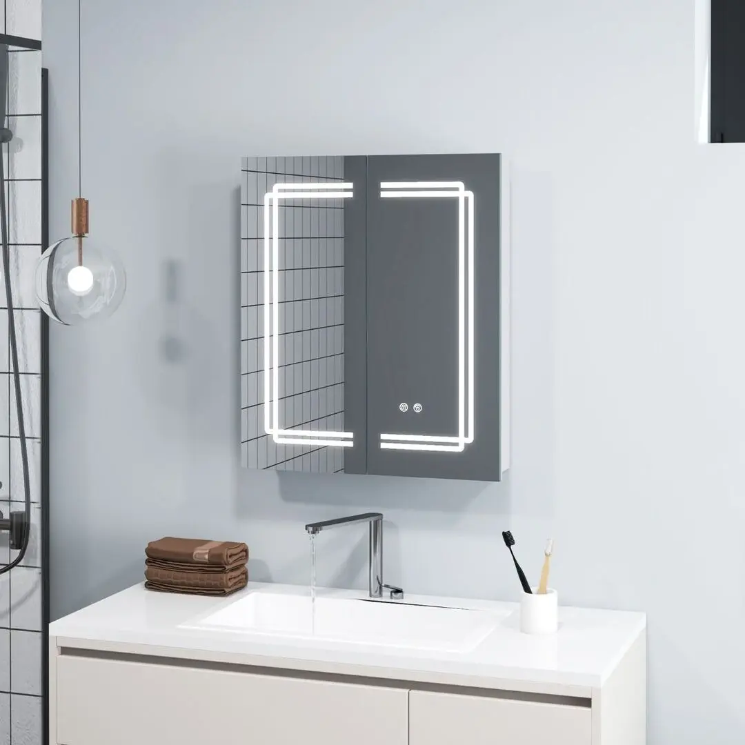 Dulap cu oglinda Costway BA8162DE (White) - 6
