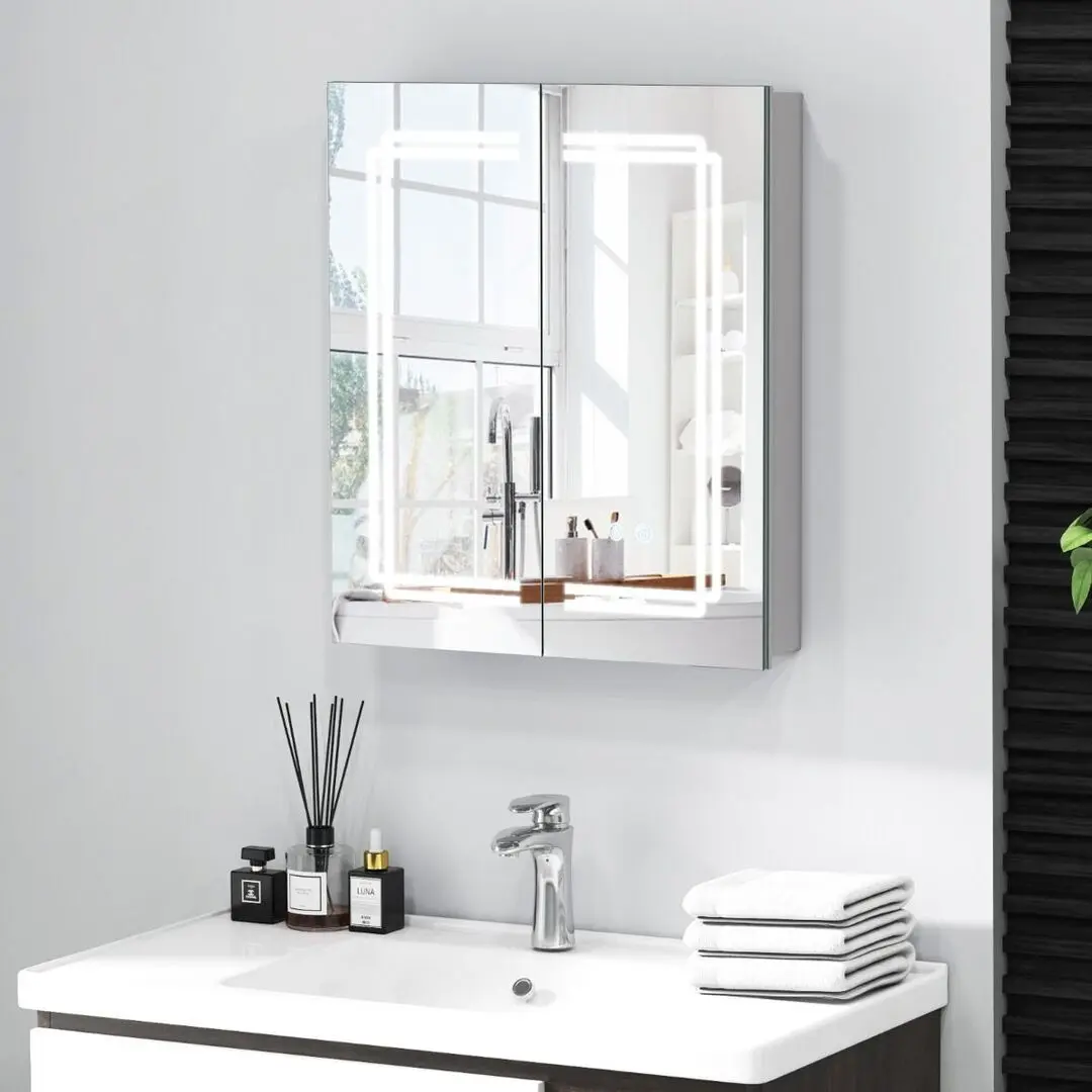 Dulap cu oglinda Costway BA8162DE (White)