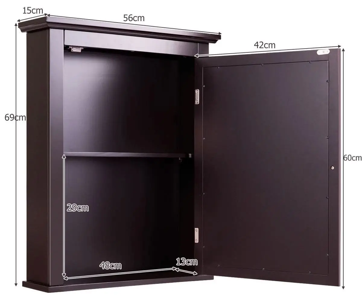 Dulap cu oglinda Costway HW59321BN (Brown) - 5