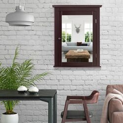 Dulap cu oglinda Costway HW59321BN (Brown) Thumb