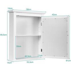 Шкаф с зеркалом Costway HW59321WH (White) Thumb