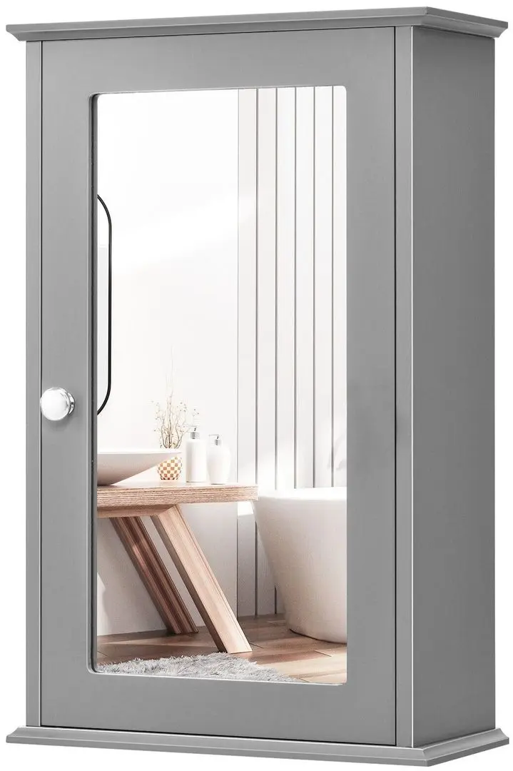 Dulap cu oglinda Costway HW65846GR (Grey)