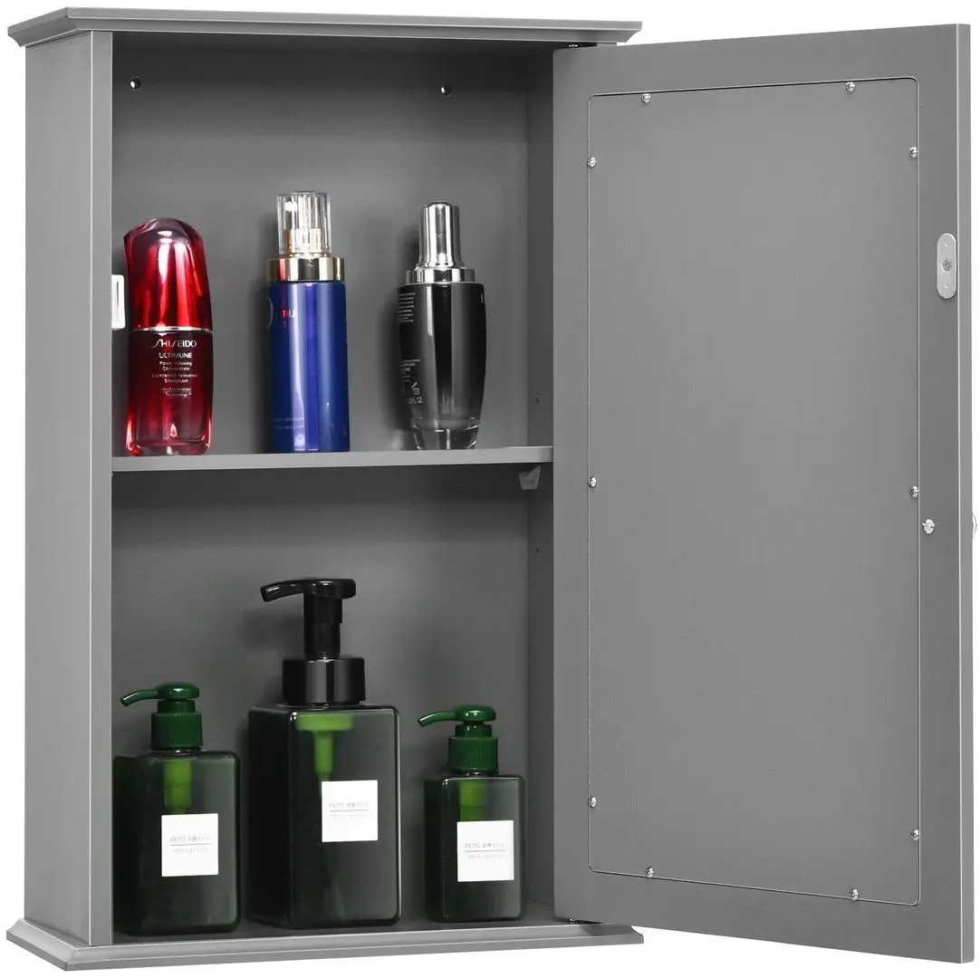 Dulap cu oglinda Costway HW65846GR (Grey)