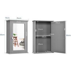 Dulap cu oglinda Costway HW65846GR (Grey) Thumb