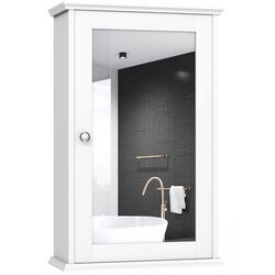 Шкаф с зеркалом Costway HW65846WH (White) Thumb