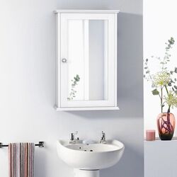 Шкаф с зеркалом Costway HW65846WH (White) Thumb