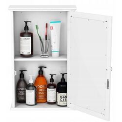 Шкаф с зеркалом Costway HW65846WH (White) Thumb