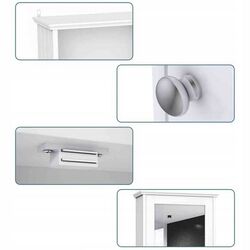 Шкаф с зеркалом Costway HW65846WH (White) Thumb