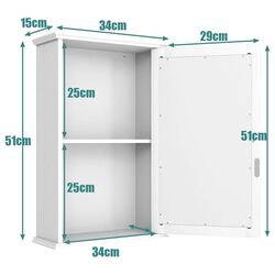 Шкаф с зеркалом Costway HW65846WH (White) Thumb