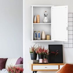 Шкаф с зеркалом Costway HW65846WH (White) Thumb