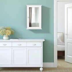 Шкаф с зеркалом Costway HW65846WH (White) Thumb