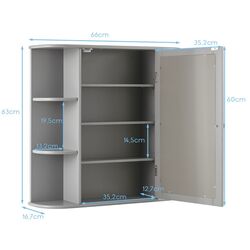 Dulap cu oglinda Costway JV10446GR (Grey) Thumb