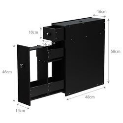 Dulap ingust Costway JZ10230DK (Black) Thumb