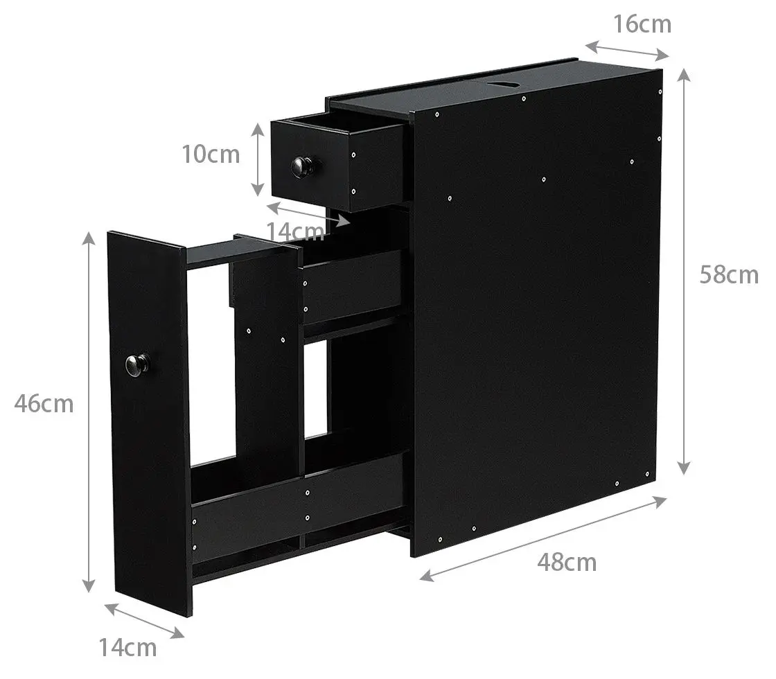 Dulap ingust Costway JZ10230DK (Black) - 4