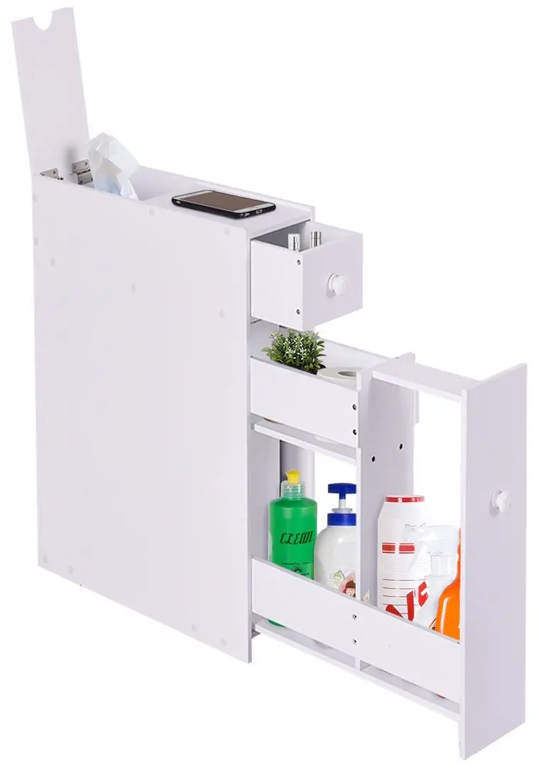 Узкий шкаф Costway JZ10230WH (White)