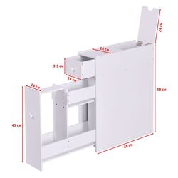 Узкий шкаф Costway JZ10230WH (White) Thumb