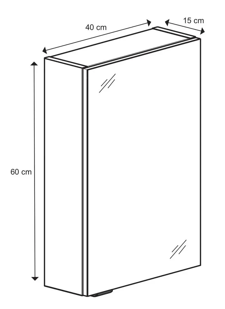 Dulap cu oglinda GoodHome Imandra 40x60x15 (White)