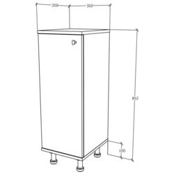 Dulap Haaus Zaria 1D 85x35 cm (Grey Gloss/White) Thumb