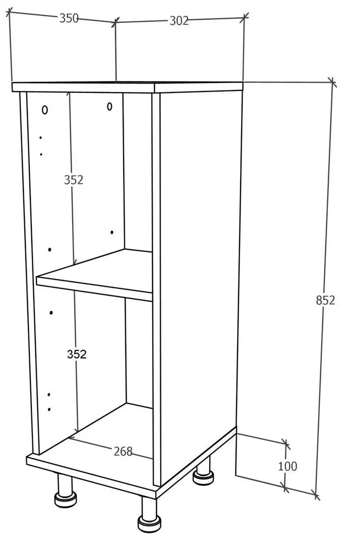 Dulap Haaus Zaria 1D 85x35 cm (Grey Gloss/White)