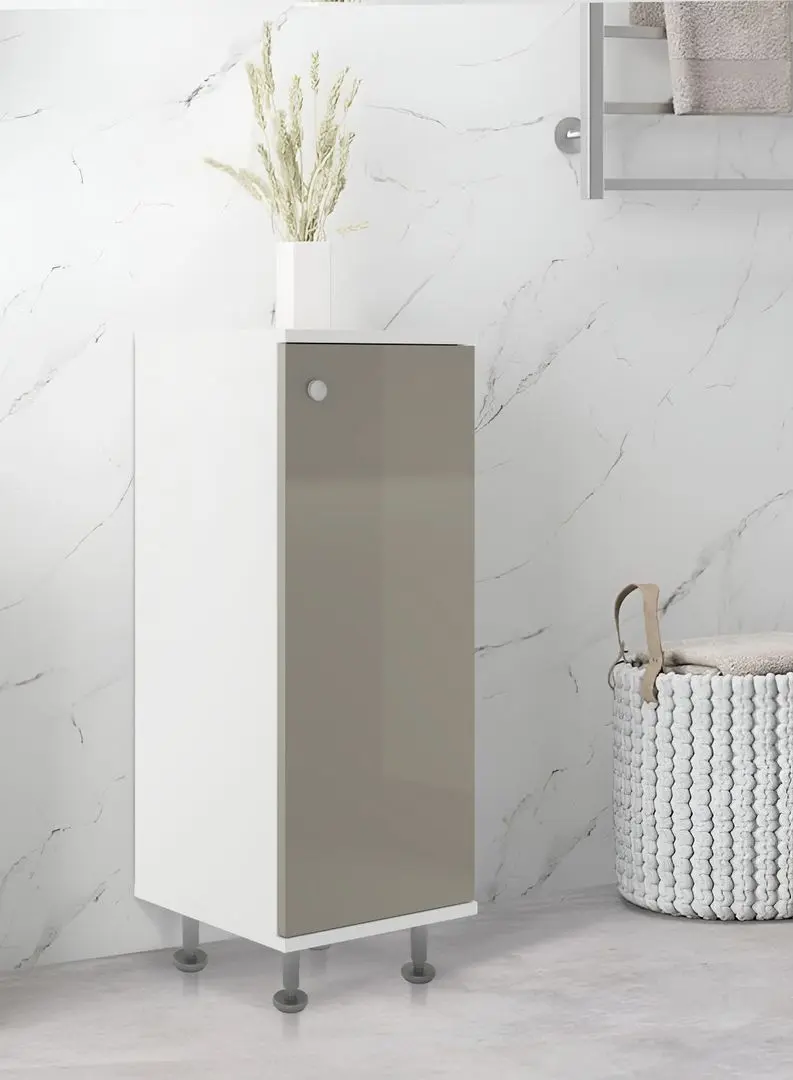 Dulap Haaus Zaria 1D 85x35 cm (Grey Gloss/White)