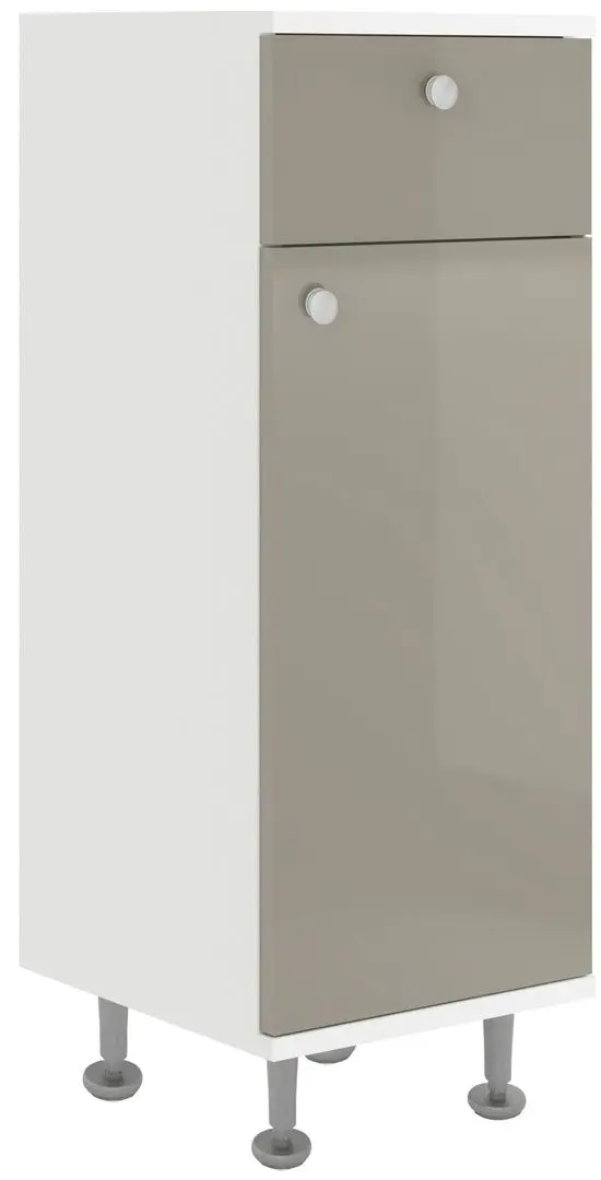 Dulap Haaus Zaria 1D1SZ 85x35 cm (Grey Gloss/White)
