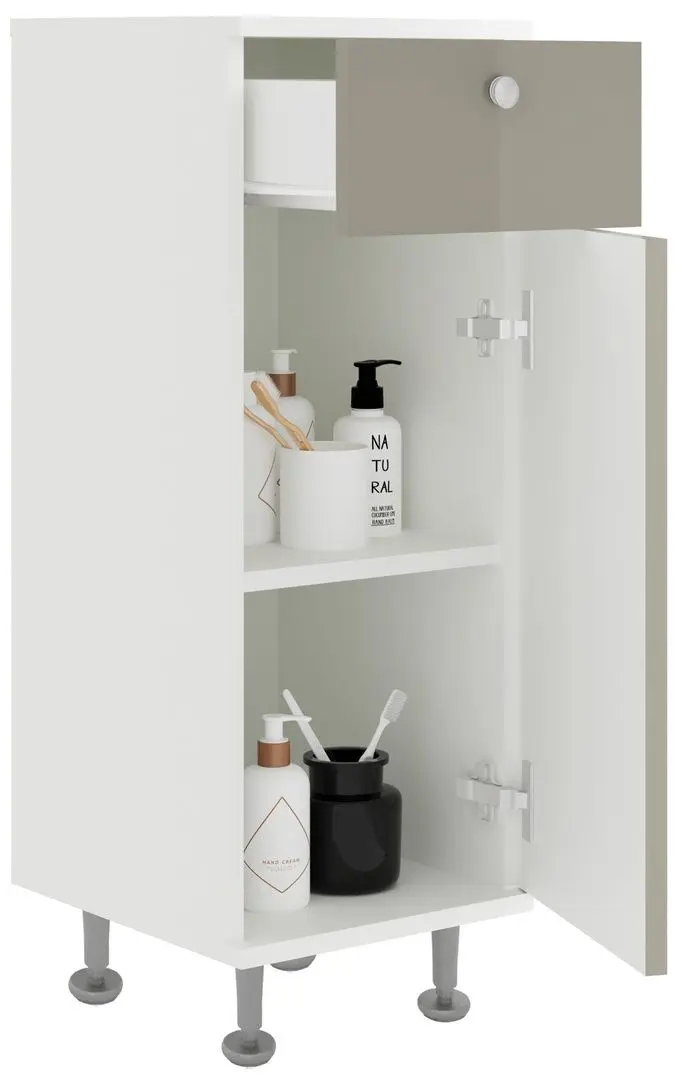 Dulap Haaus Zaria 1D1SZ 85x35 cm (Grey Gloss/White)