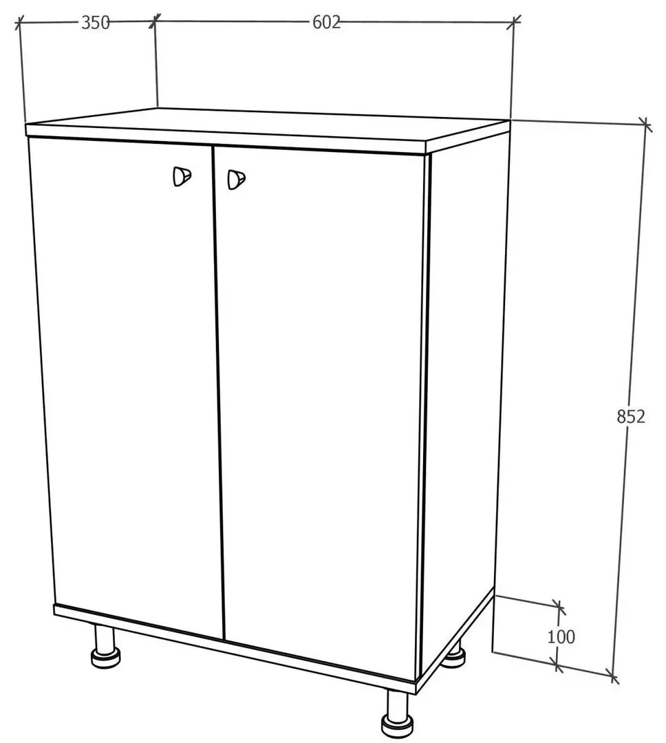 Dulap Haaus Zaria 2D 85x60 cm (Grey Gloss/White)