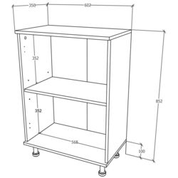 Dulap Haaus Zaria 2D 85x60 cm (Grey Gloss/White) Thumb