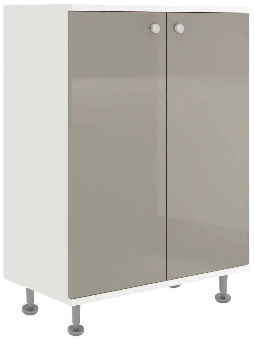 Dulap Haaus Zaria 2D 85x60 cm (Grey Gloss/White)