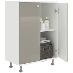 Dulap Haaus Zaria 2D 85x60 cm (Grey Gloss/White) Thumb