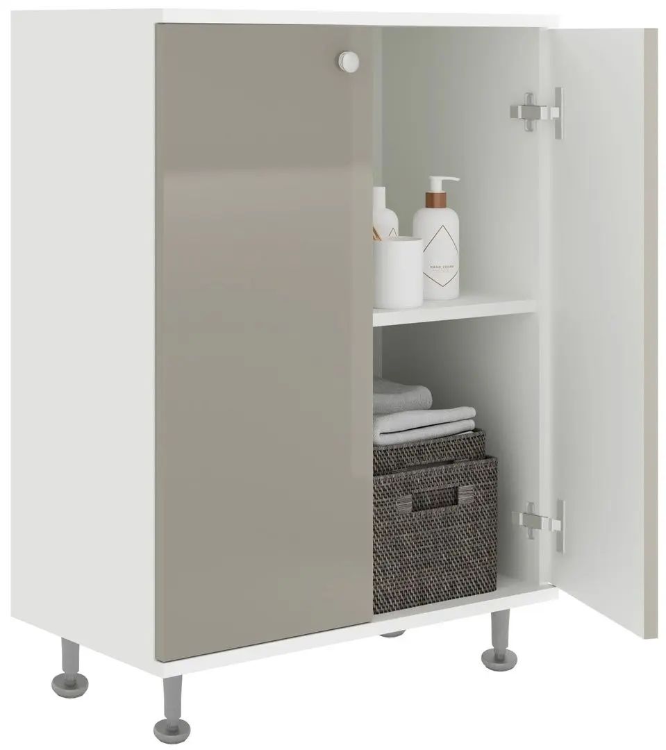 Dulap Haaus Zaria 2D 85x60 cm (Grey Gloss/White)