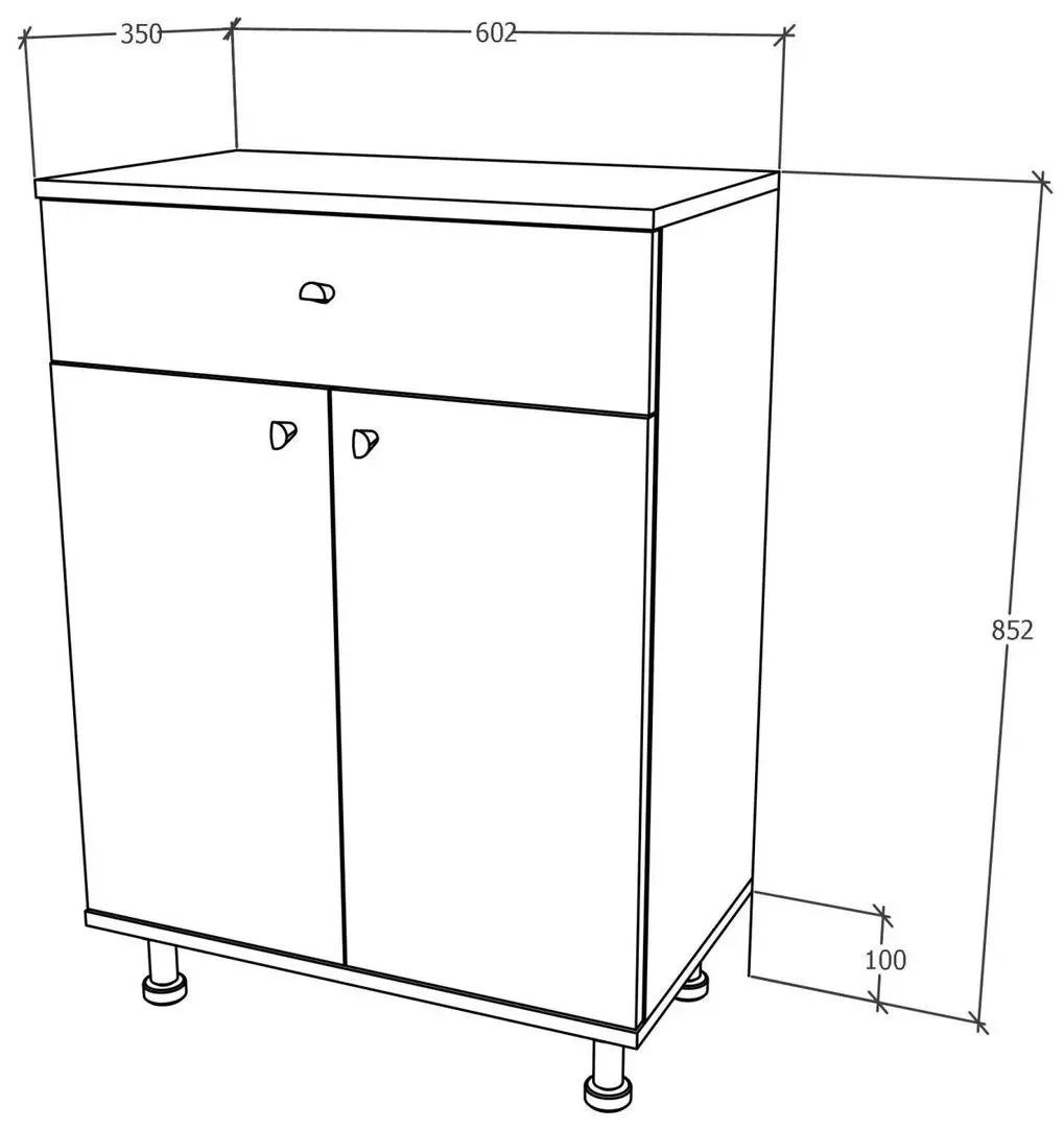 Dulap Haaus Zaria 2D1SZ 85x60 cm (Grey Gloss/White)