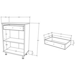 Dulap Haaus Zaria 2D1SZ 85x60 cm (Grey Gloss/White) Thumb