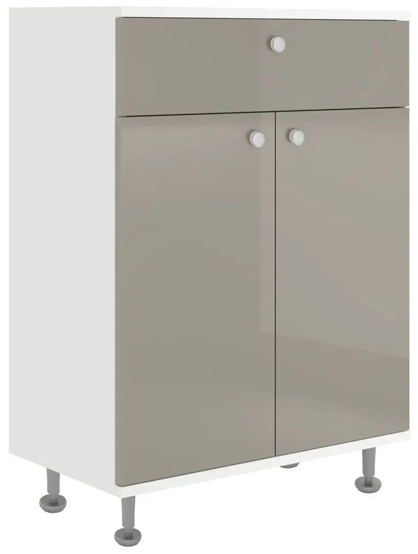 Dulap Haaus Zaria 2D1SZ 85x60 cm (Grey Gloss/White)