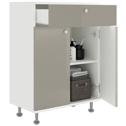 Dulap Haaus Zaria 2D1SZ 85x60 cm (Grey Gloss/White) Thumb