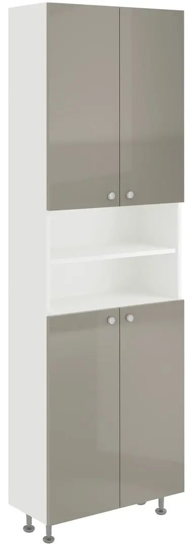 Dulap Haaus Zaria 4D 190x60 cm (Grey Gloss/White)