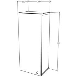 Dulap suspendat Haaus Zaria 1D 72x30 cm (Grey Gloss/White) Thumb