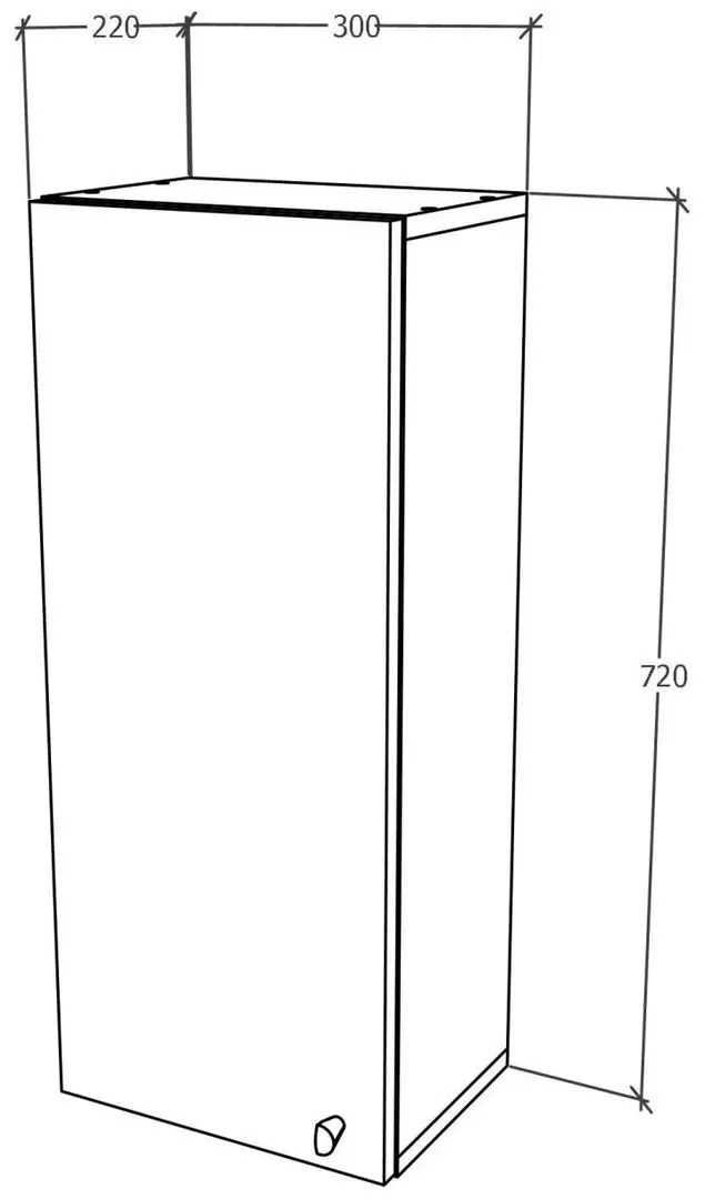 Dulap suspendat Haaus Zaria 1D 72x30 cm (Grey Gloss/White)