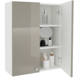 Dulap suspendat Haaus Zaria 2D 72x60 cm (Grey Gloss/White) Thumb