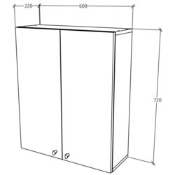 Dulap suspendat Haaus Zaria 2D 72x60 cm (Grey Gloss/White) Thumb