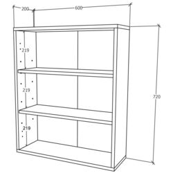 Dulap suspendat Haaus Zaria 2D 72x60 cm (Grey Gloss/White) Thumb
