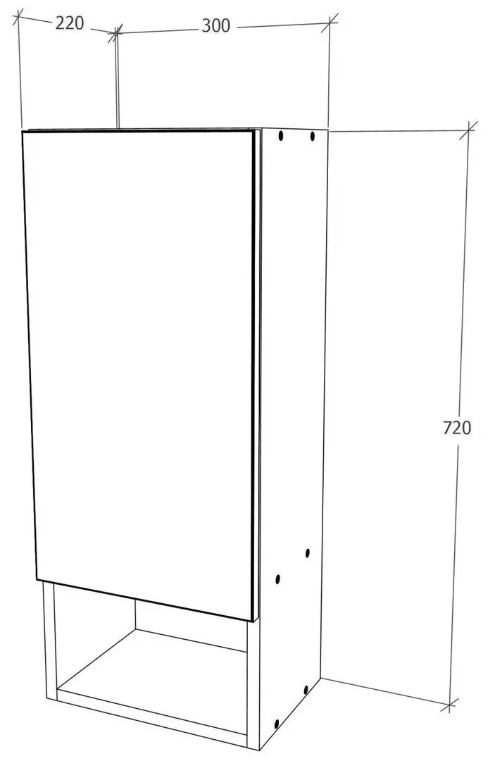 Dulap suspendat Haaus Zed 1D 72x30 cm (Grey Gloss/White)